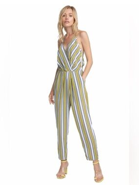 ASTR The Label Sterling Striped Wrap Jumpsuit M